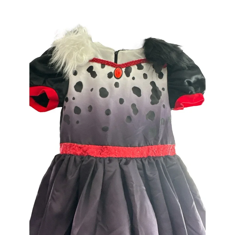 Disney Villains Crella De Vil Costume Dress Girls M (8-10) Hi/Low 101 Dalmations